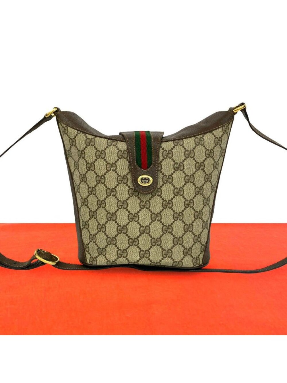 Gucci Vintage Sherry Line GG Logo Pattern Leather Mini Shoulder Bag Pochette